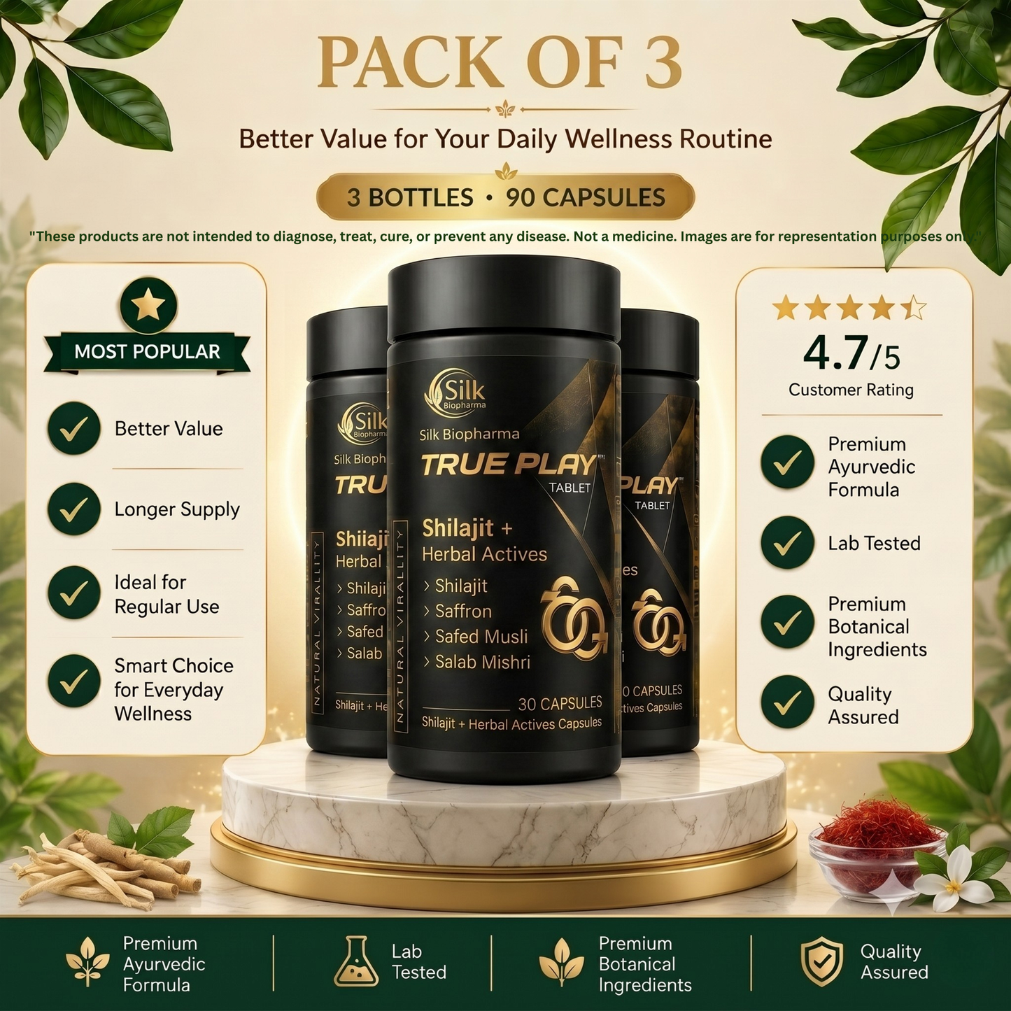 Truplay Chewable 30 Gummies | Natural Vitality & Energy Support